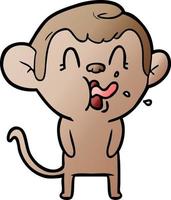 crazy cartoon monkey vector