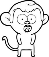 cartoon shocked monkey vector