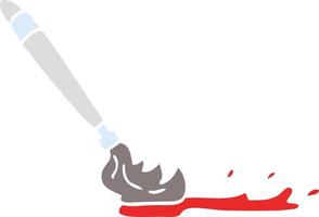 flat color illustration cartoon paint brush vector