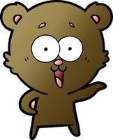 laughing teddy  bear cartoon vector