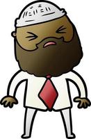 cartoon man with beard vector