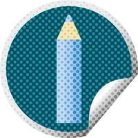 Etiqueta circular de ilustración de vector gráfico de lápiz de color azul