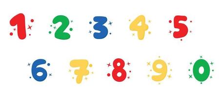 Set of numbers for kids from 1 to 0 vector