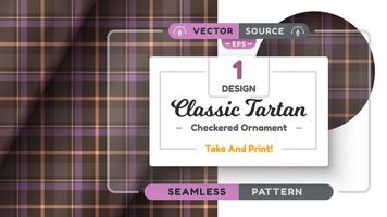 Halloween Tartan seamless pattern, merry christmas texture, checkered scottish fabric vector