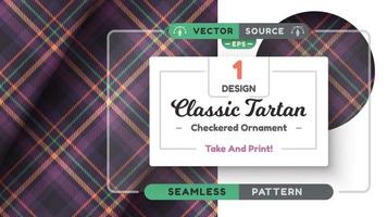 Halloween Tartan seamless pattern, merry christmas texture, checkered scottish fabric vector