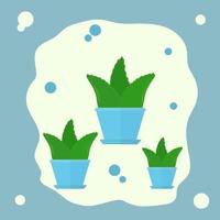 Green flowers in a pot vector