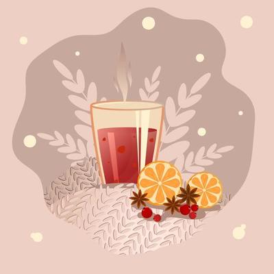 Hot mulled wine with oranges