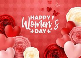 Happy International Women's Day with flower background vector