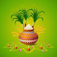 Happy Pongal holiday festival celebration vector