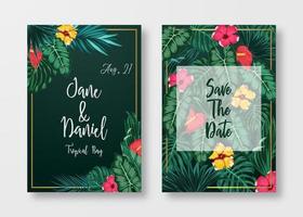 Floral card set Wedding Invitation, save the date, and frame
