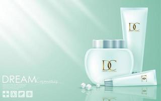 Cosmetic skin care cream packaging vector