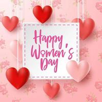 Happy International Women's Day with flower background vector