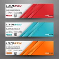 Three banners business with abstract background vector