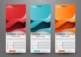 Three banners business with abstract background vector