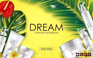 Cosmetic skin care cream packaging vector