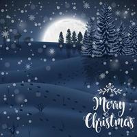 Happy Winter with Forest Landscape Background vector