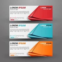 Three banners business with abstract background vector