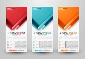 Three banners business with abstract background vector