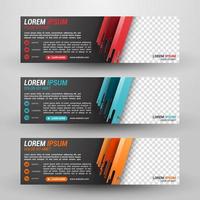 Three banners business with abstract background vector