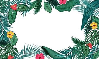 Tropical leaves isolated on white background vector