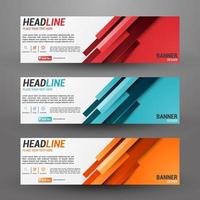 Three banners business with abstract background vector