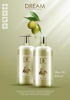 Natural product Conditioner and shampoo with olive oil vector