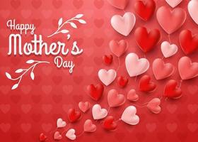 feliz dia de la madre con rosas y corazones vector