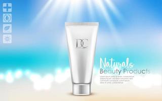 Cosmetic cream tube isolated on white background vector