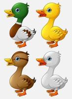 Set of cute duck cartoon vector