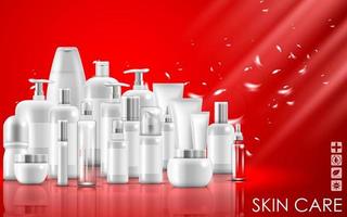 Set of skin care natural beauty product packaging