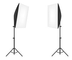 softbox con flash en trípode para una ilustración vectorial de estudio fotográfico aislada en fondo blanco vector