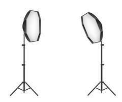 softbox with flash on tripod for a photo studio vector illustration isolated on white background