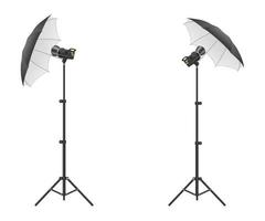 softbox with flash on tripod for a photo studio vector illustration isolated on white background