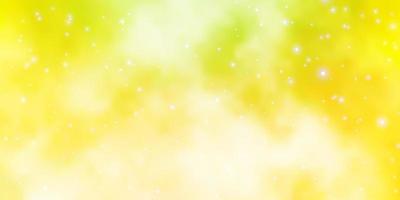 Light Green, Yellow vector pattern with abstract stars.