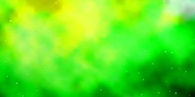 Light Green, Yellow vector background with small and big stars.