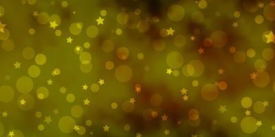 Light Green, Yellow vector template with circles, stars.