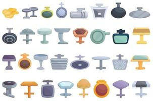 Cufflinks icons set cartoon vector. Classic golden vector