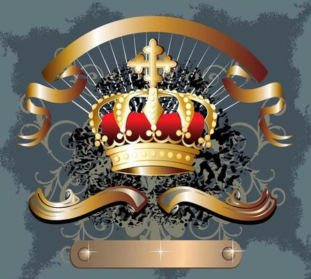 Royal  design with crown and ribbon