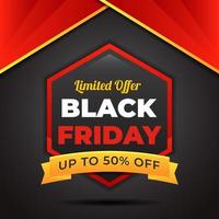 Black friday sale banner in hexagonal background design vector