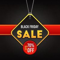 Black friday sale banner in square background with confetti design vector