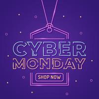 Cyber monday text inside the price tag background vector