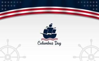 columbus day american celebration background with american flag vector