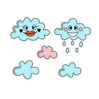 Funny clouds vector set