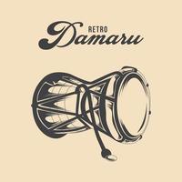 Vintage Damaru Stock Illustrations, Retro Drum Damaru vector