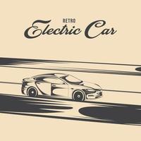 Retro Electric Car Vector Stock Illustration