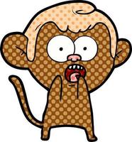 cartoon shocked monkey vector