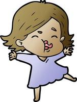 cartoon girl pulling face vector