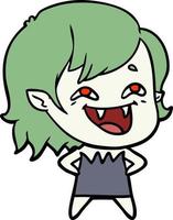 cartoon laughing vampire girl vector