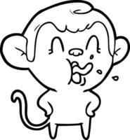 crazy cartoon monkey vector