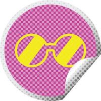 spectacles graphic vector illustration circular peeling sticker